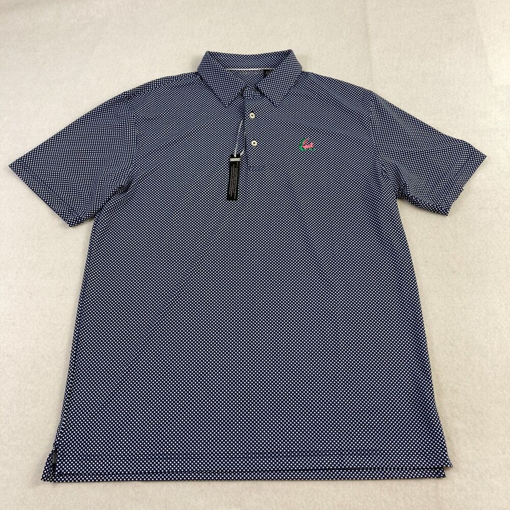 Full Turn Golf Polo Mens Large Blue Diamond Performance‎ Stretch Fabric Ecotec